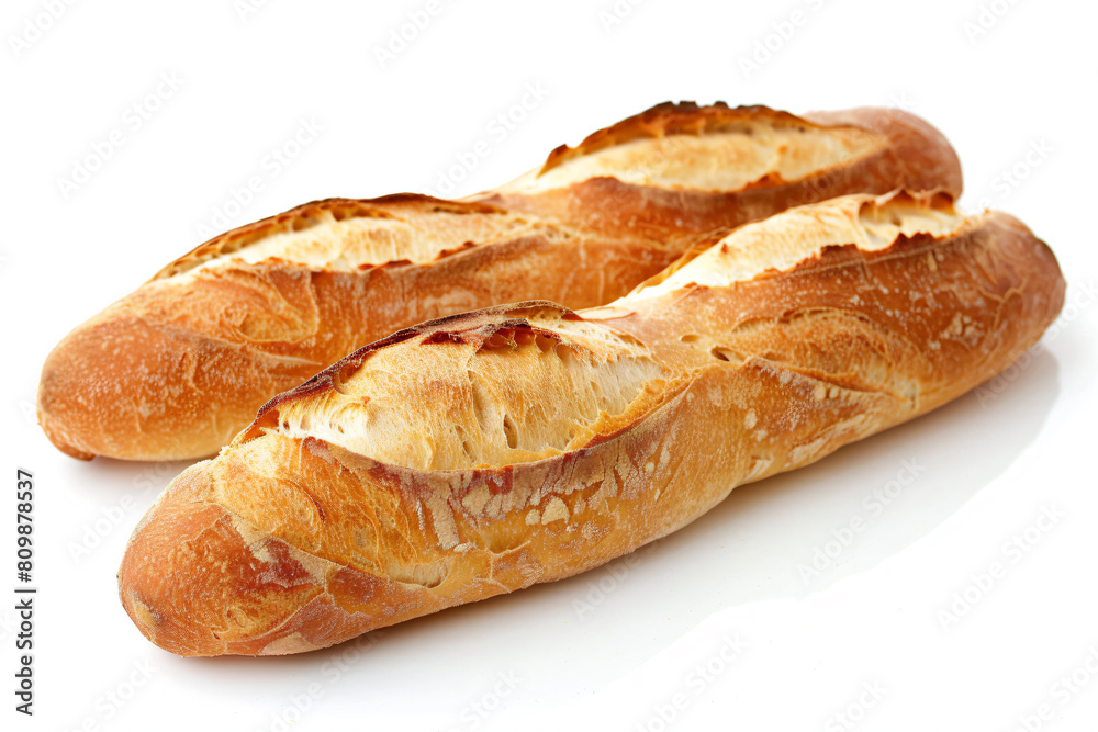 two long breads sitting on top of a white surface two long breads sitting on top of a white surface