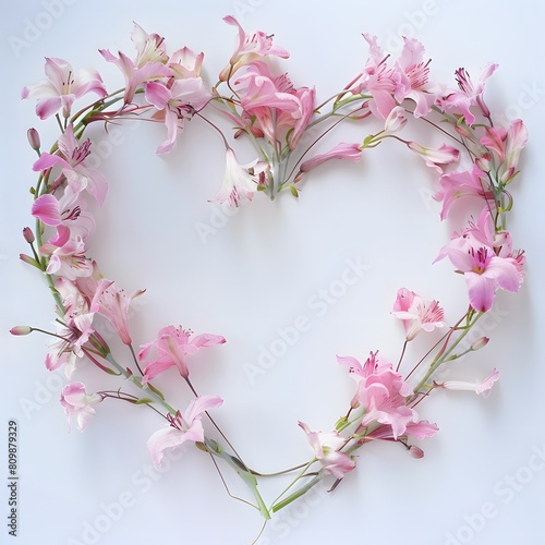 Greeting card. Floral frame in the shape of a heart. 