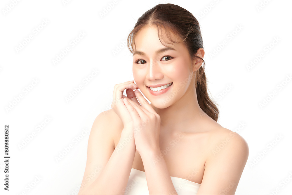 Beautiful young asian woman with clean fresh skin on white background, Face care, Facial treatment, Cosmetology, beauty and spa, Asian women portrait. Beautiful young asian woman with clean fresh skin on white background, Face care, Facial treatment, Cosmetology, beauty and spa, Asian women portrait.