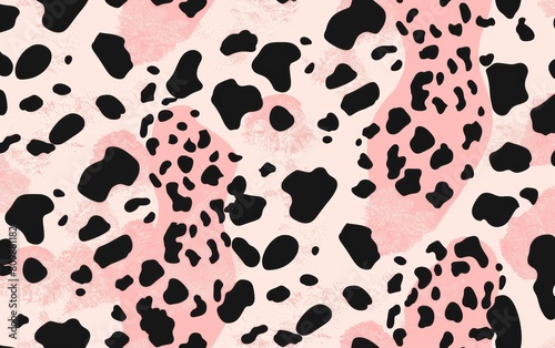 Black and pink cow pattern.