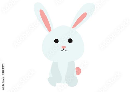 white rabbit with a carrot