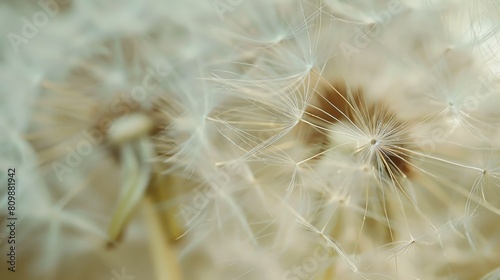 Close-up of a dandelion clock with its seeds about to be dispersed. The dandelion clock is a symbol of transience and the passage of time.