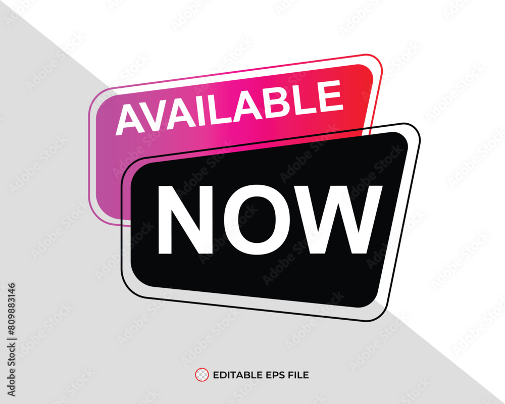 Available now button for promotion Available now button for promotion