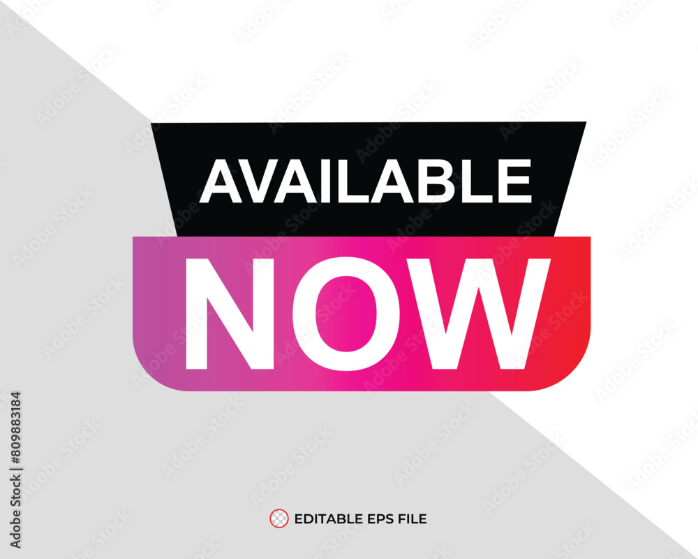 Obraz premium Available now button for promotion