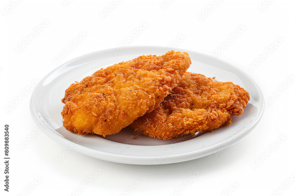 a plate of fried chicken on a white background a plate of fried chicken on a white background