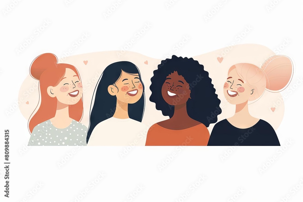 joyful diverse businesswomen laughing together friendship and teamwork abstract illustration joyful diverse businesswomen laughing together friendship and teamwork abstract illustration