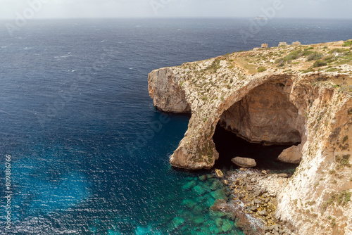 The Blue Grotto sea caverns in Malta
