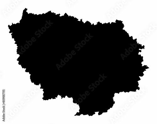 Ile-de-France silhouette map photo