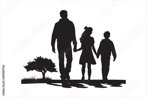 Grandparents with Grandchildren Silhouettes.