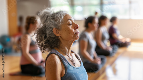 Inner Calm_ Elderly Woman Finding Serenity in Yoga Meditation