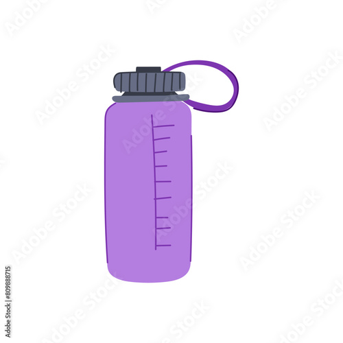 metal reusable water bottle cartoon. aluminum steel, mockup flask, blank thermo metal reusable water bottle sign. isolated symbol vector illustration