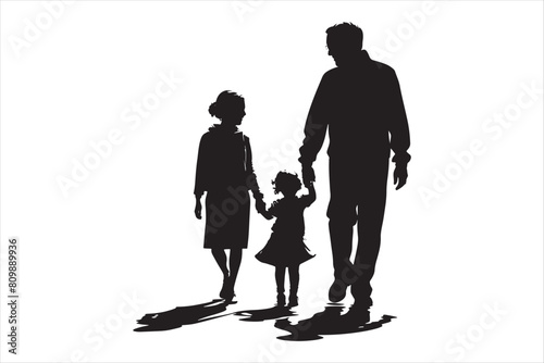 Grandparents with Grandchildren Silhouettes.