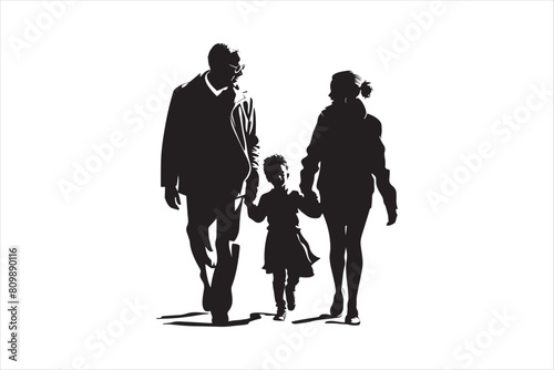 Grandparents with Grandchildren Silhouettes.