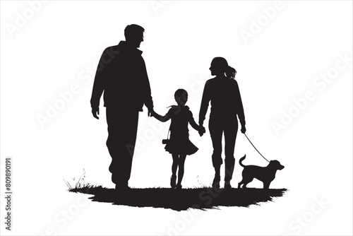 Grandparents with Grandchildren Silhouettes.