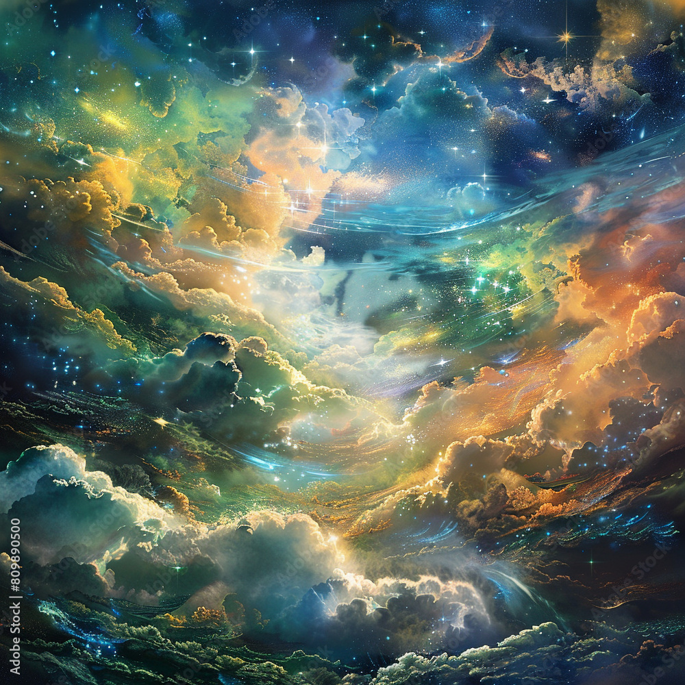 Fototapeta premium Beyond the Blue A Journey Through Space and Sky