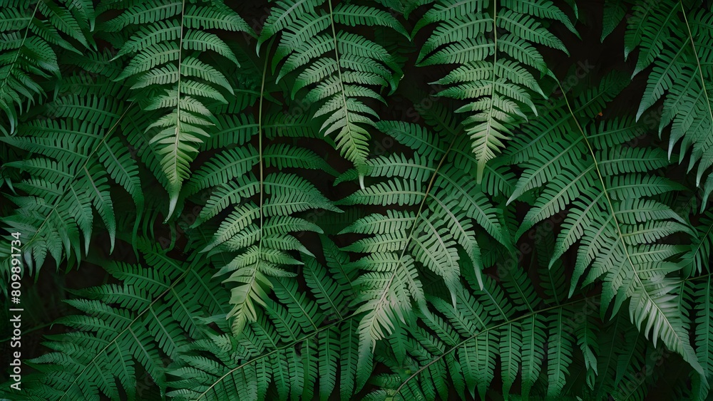 Fern fronds intertwined to create a mesmerizing leafy pattern