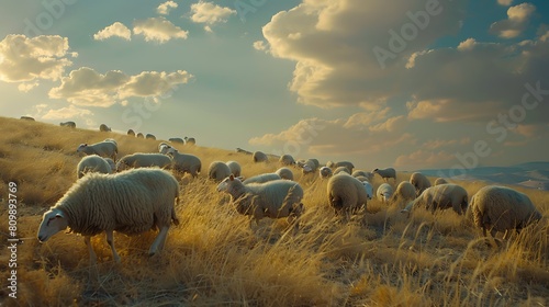 The soft rustle of wind through the grass accompanies a flock of sheep, unaware of the solemn occasion of Kurban Bayrami awaiting them