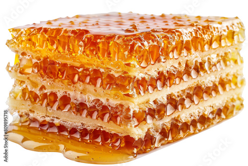 Raw organic honeycomb isolated on white background. photo
