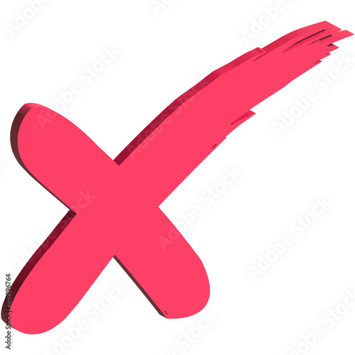 3d wrong icon, 3-dimension confirm and cancel sign of making agreement, positive or negative symbol