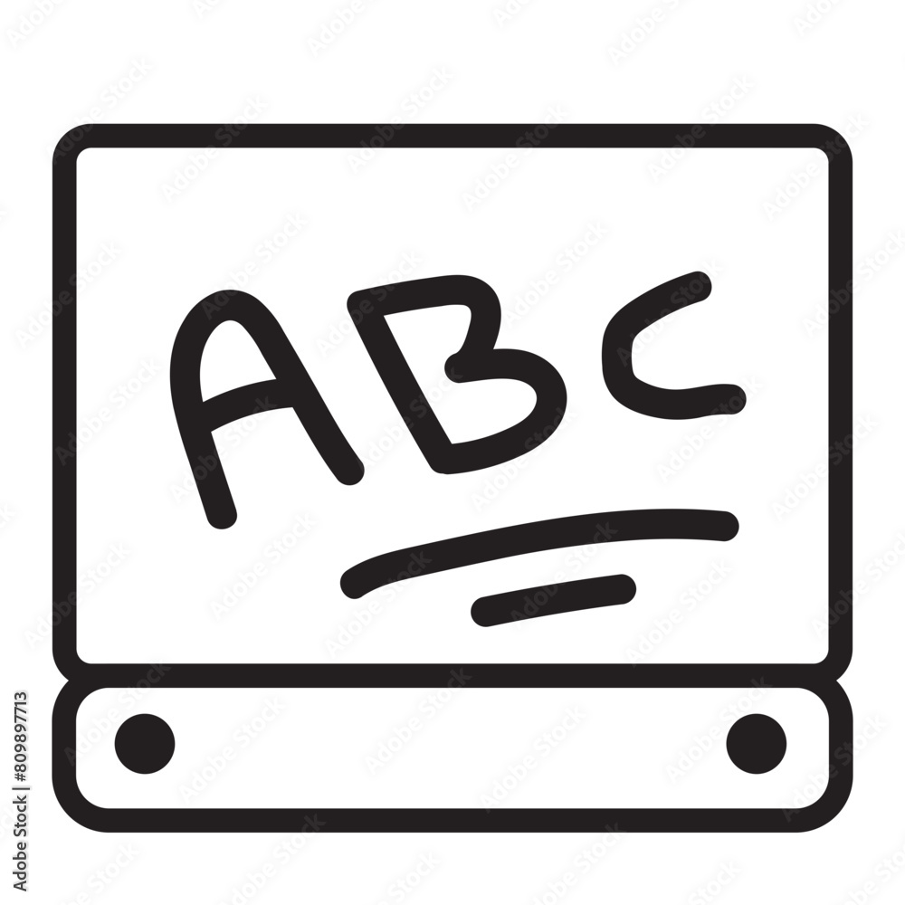 Alphabet Blackboard Line Icon Alphabet Blackboard Line Icon
