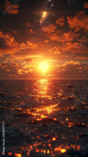 A galaxy of Sunset  3D render