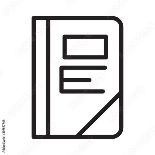 Book Note Paper Line Icon