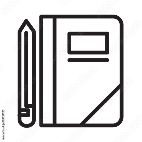 Book Note Paper Line Icon