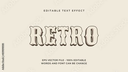 Retro editable text effect premium.