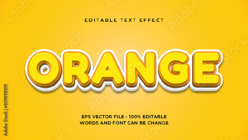 Orange editable text effect premium, 3d style.