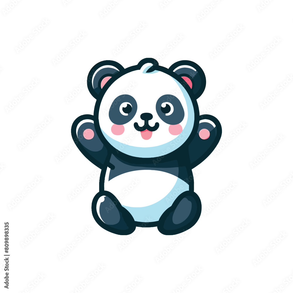 Vector panda isolated flat illustration Vector panda isolated flat illustration