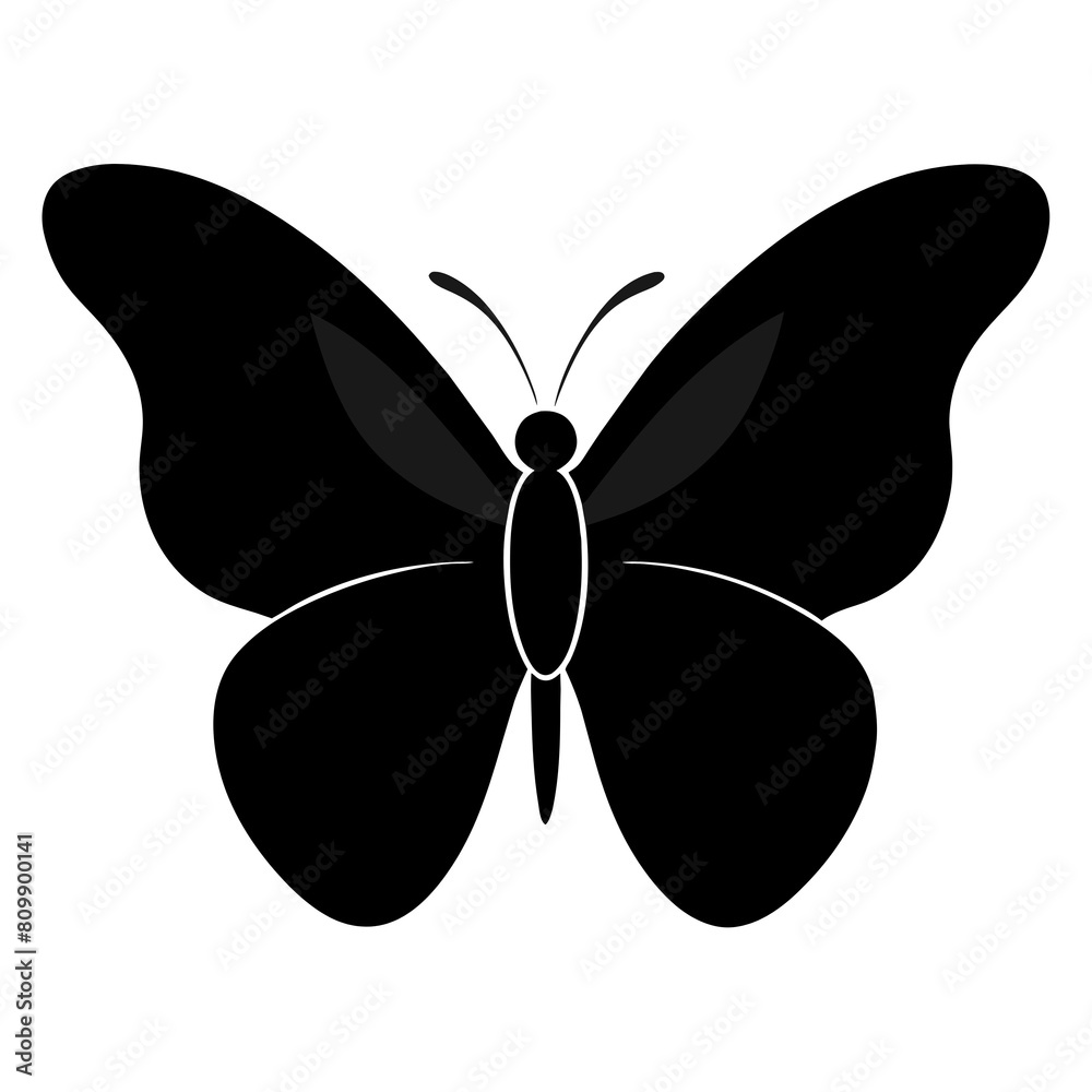 simple black butterfly silhouette vector illustration simple black butterfly silhouette vector illustration