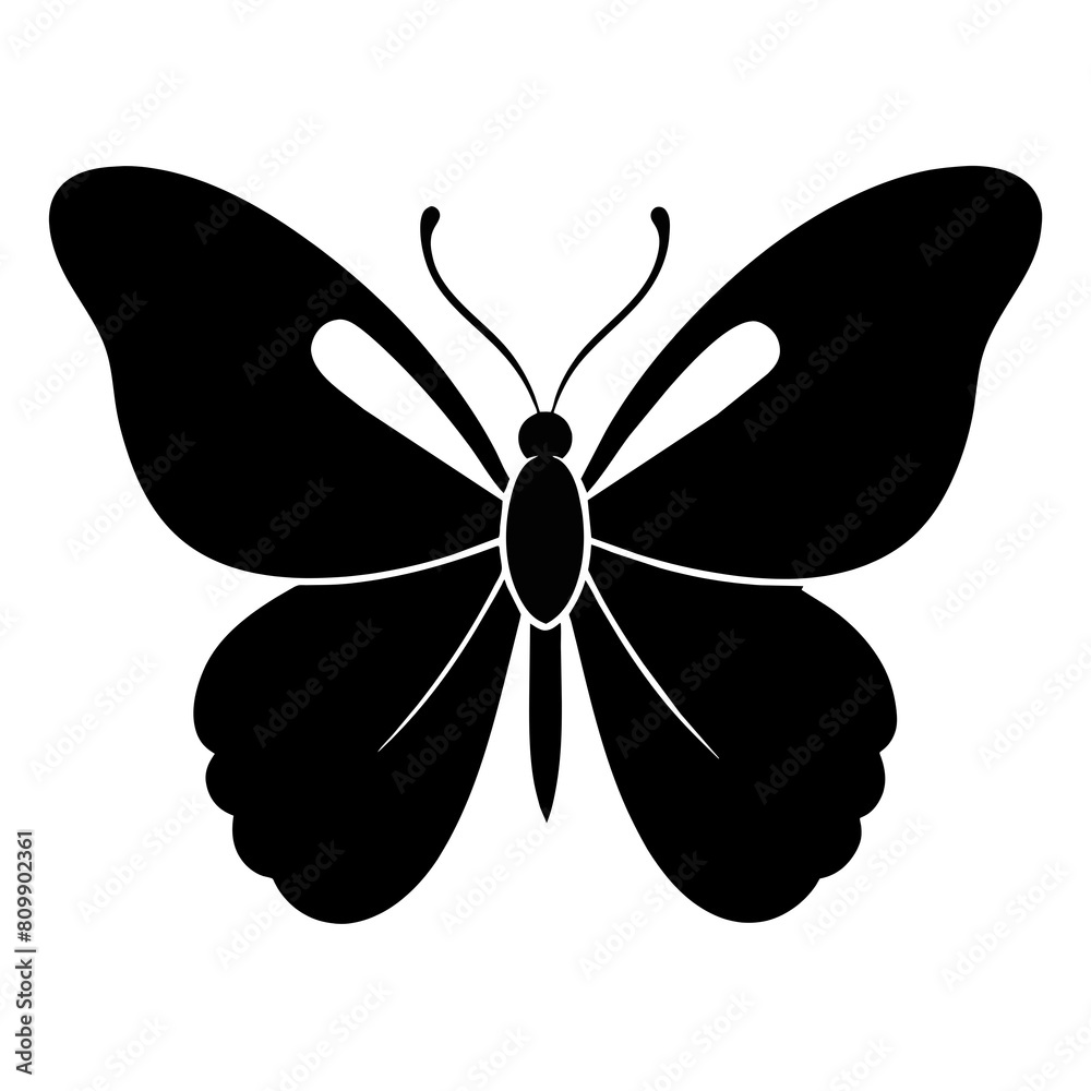 simple black butterfly silhouette vector illustration simple black butterfly silhouette vector illustration