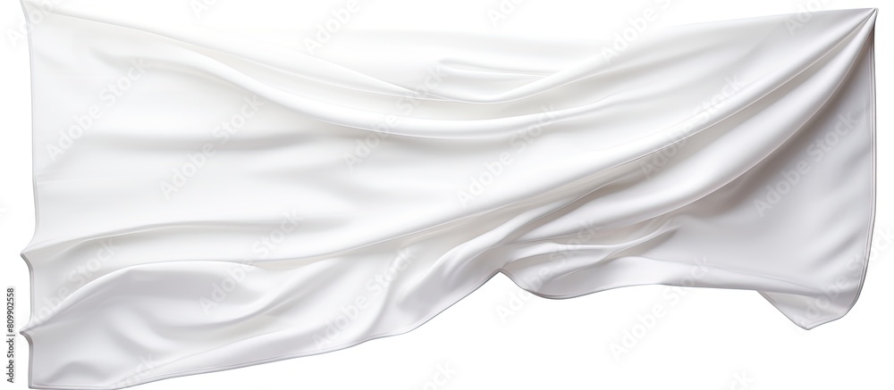 Obraz premium White flag waving with copy space image on a pure white background