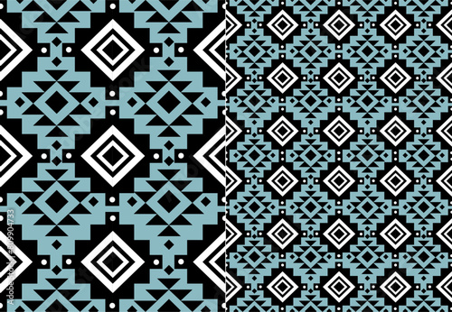 Geometric ethnic oriental iket seamless pattern traditional Design for background carpet  wallpaper. clothing. wrapping. batik. fabric. vector illustration.