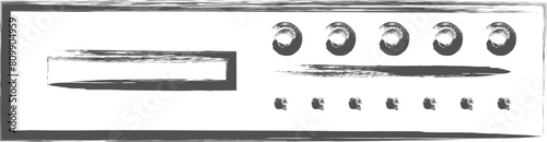 家電関連の筆書き単品イラスト　CDプレイヤー