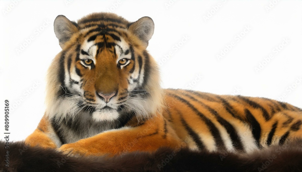 Fototapeta premium 虎とシンプルな白の背景