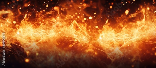 A photo of fire sparks with plenty of copy space