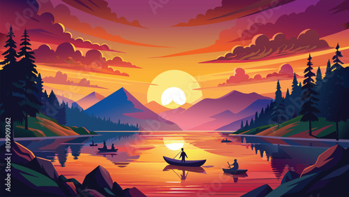 sunset over the mountains