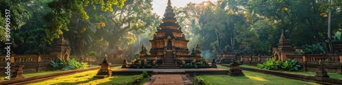 Serene Stupa Sanctuary Phra That Chae Haeng s Weathered Stones Whisper of Ancient Prayers Amidst photo
