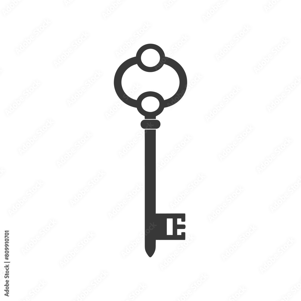 Silhouette flat key black color only