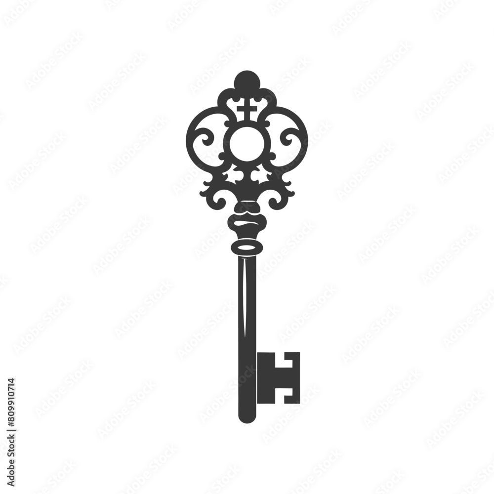 Obraz premium Silhouette flat key black color only