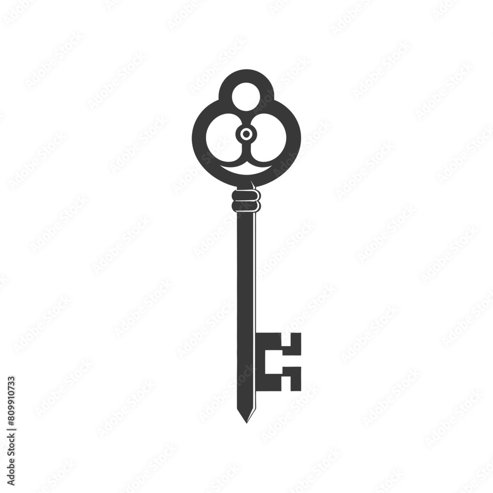 Silhouette flat key black color only Silhouette flat key black color only