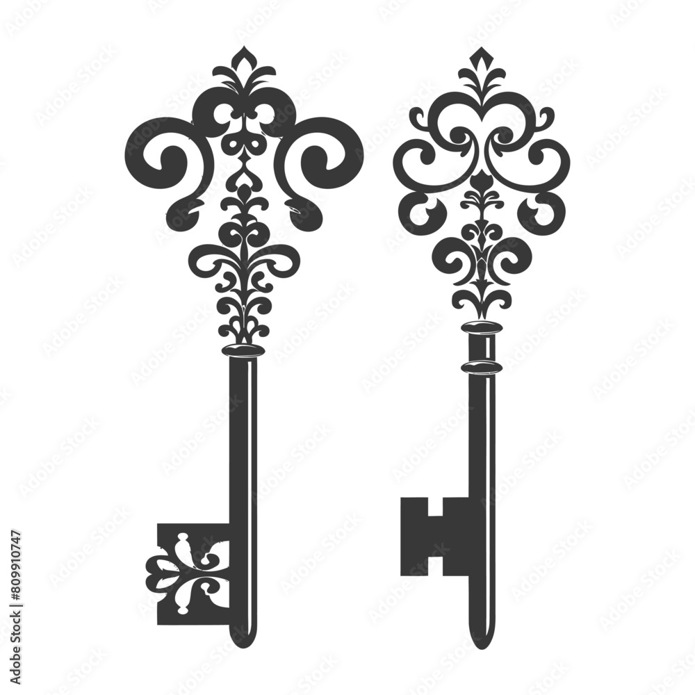 Silhouette flat key black color only Silhouette flat key black color only