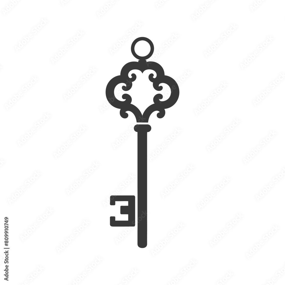 Silhouette flat key black color only Silhouette flat key black color only