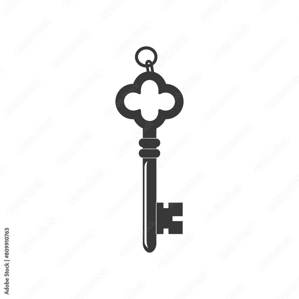 Silhouette flat key black color only Silhouette flat key black color only