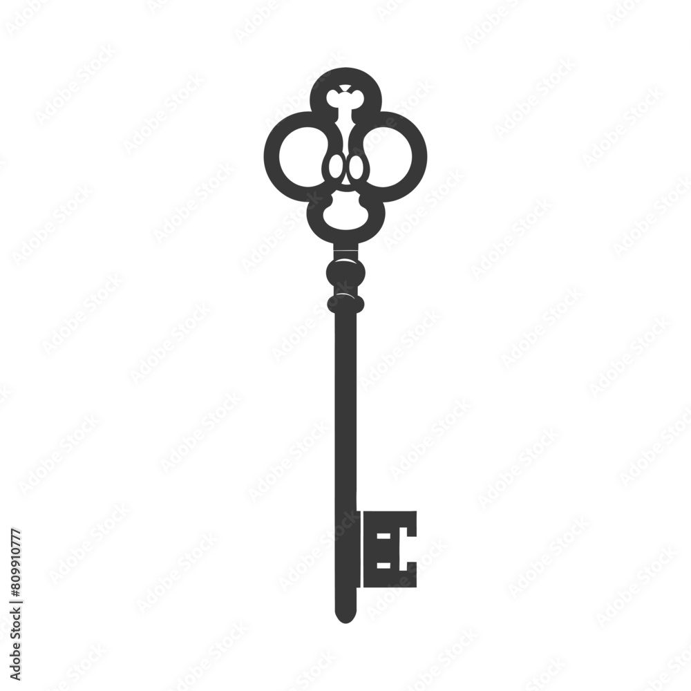 Silhouette flat key black color only Silhouette flat key black color only