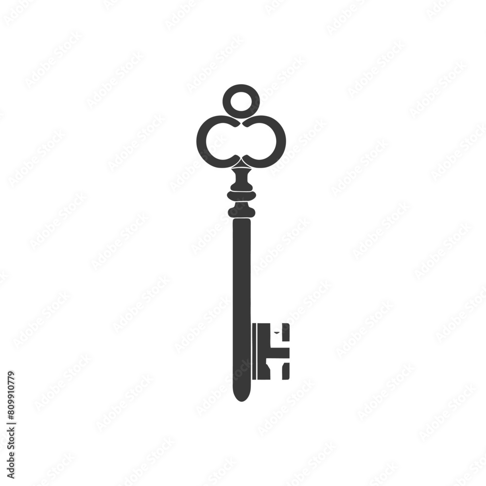 Silhouette flat key black color only Silhouette flat key black color only