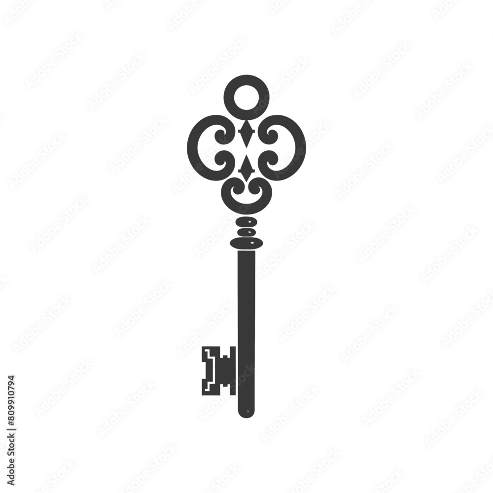 Silhouette flat key black color only Silhouette flat key black color only