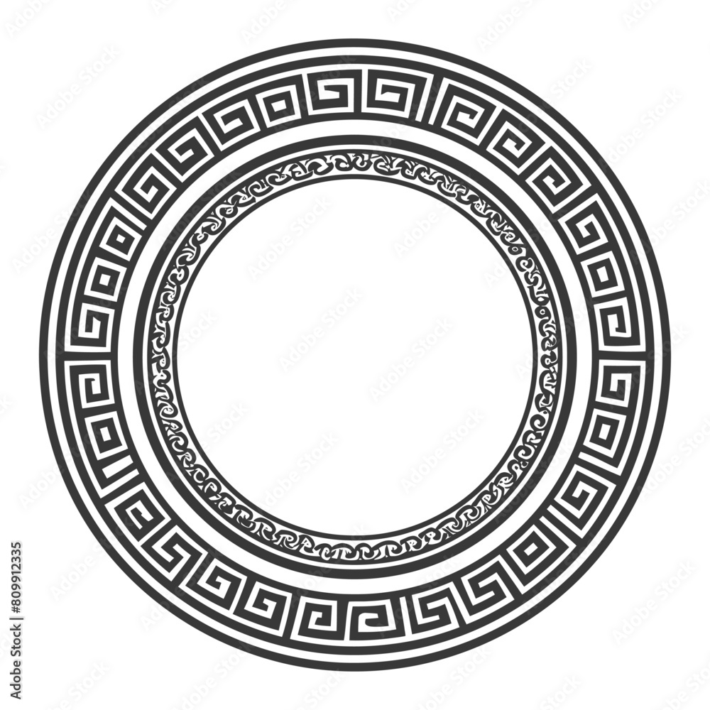 Silhouette Greek Circle Frame black color only Silhouette Greek Circle Frame black color only