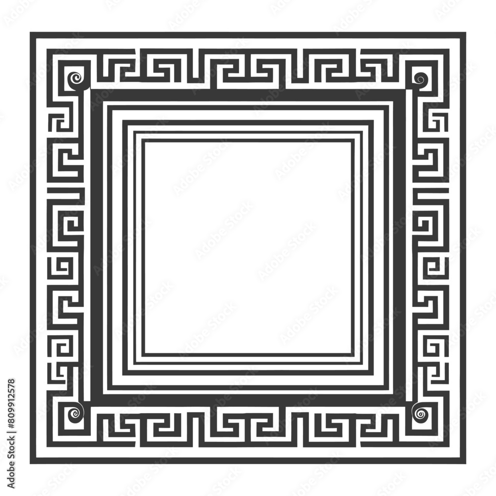 Silhouette Greek square frame black color only Silhouette Greek square frame black color only